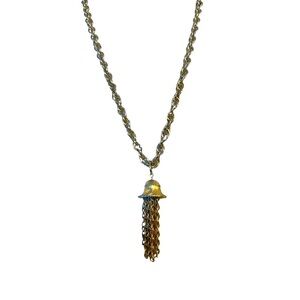Tassel Necklace Vintage Gold Tone 16” Long